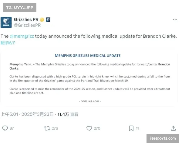 灰熊客战活塞前瞻伤病困扰影响轮换新援融入成关键看点